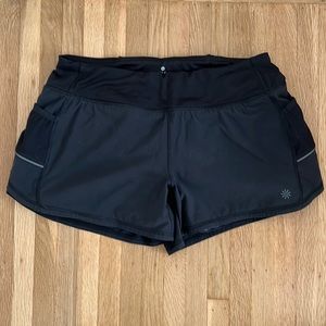 Athleta 2-in-1/Lined Shorts Size M Black
